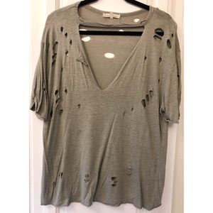 Distressed Cut Out Tee! Gilded Intent-Buckle